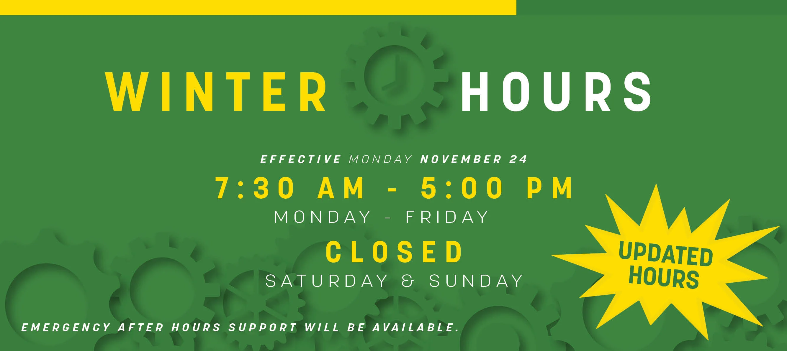 Winter Hours
